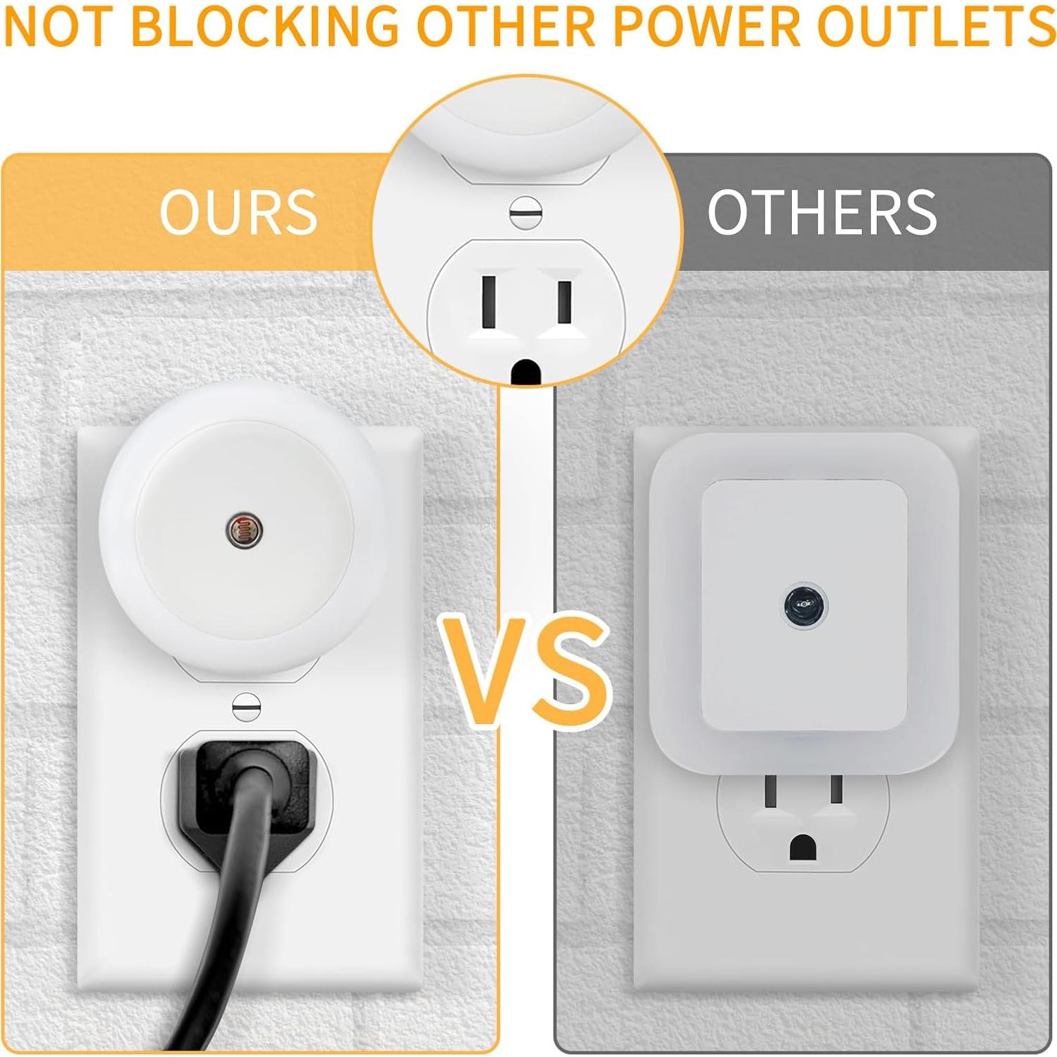 Paquete de 6 luces nocturnas LED MAIDELI con sensor de luz