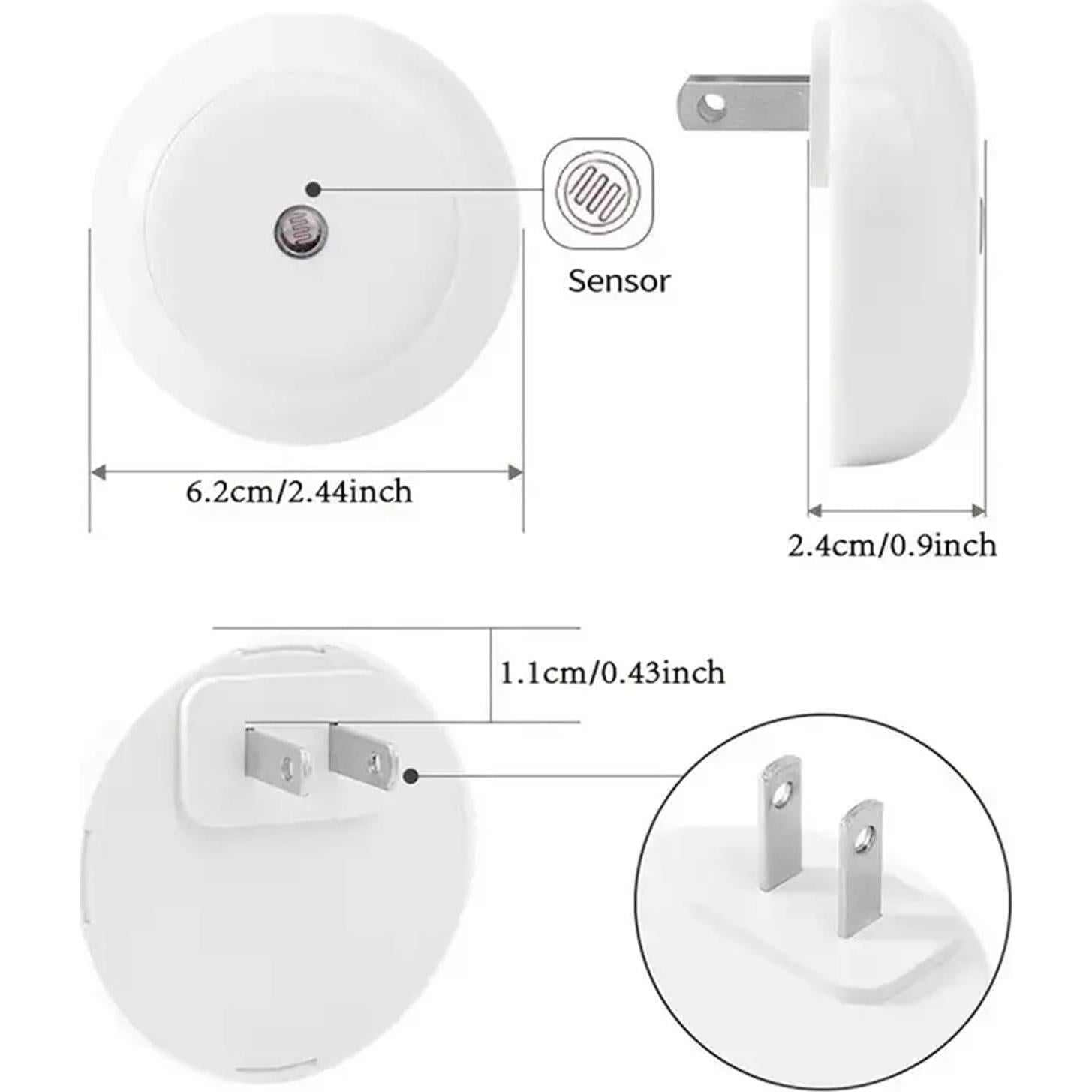 Paquete de 6 luces nocturnas LED MAIDELI con sensor de luz
