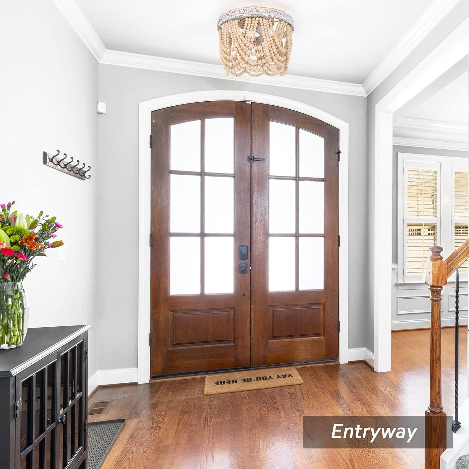 Luz de Techo Capslpad de Perlas de Madera 3 Luces 32.5 cm