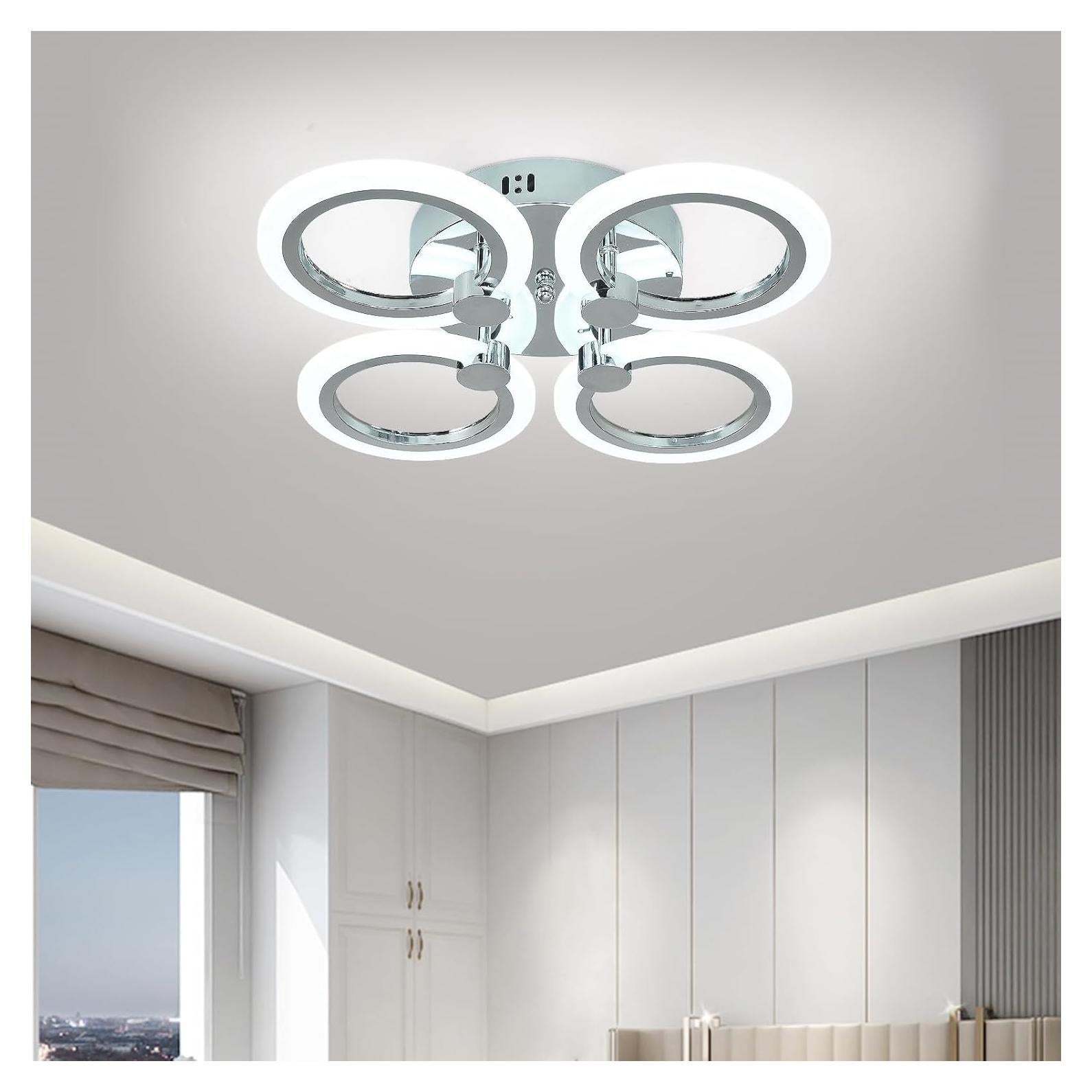 Luz de Techo LED Moderna Higufyier Cromo 32W 6000K 46cm