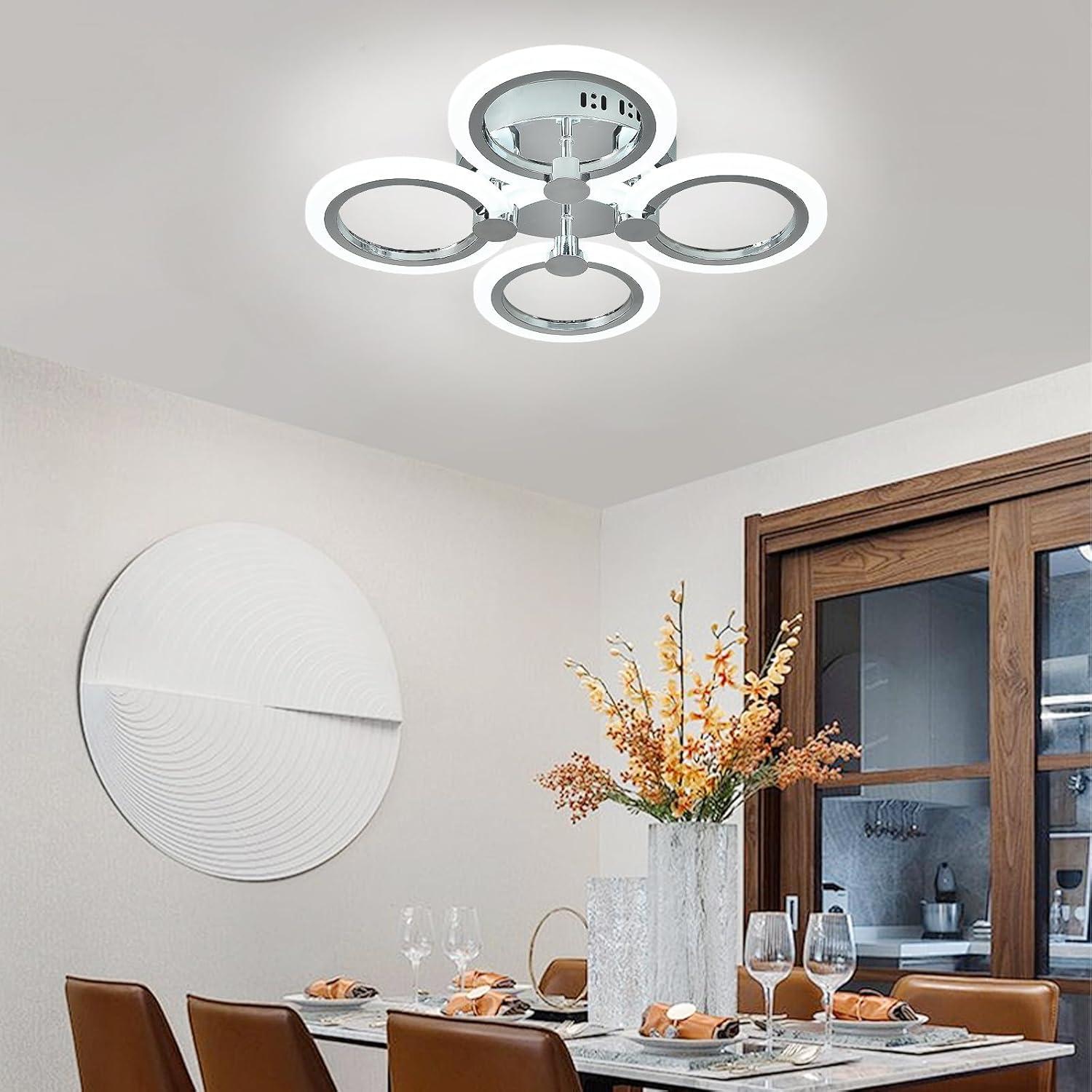 Luz de Techo LED Moderna Higufyier Cromo 32W 6000K 46cm