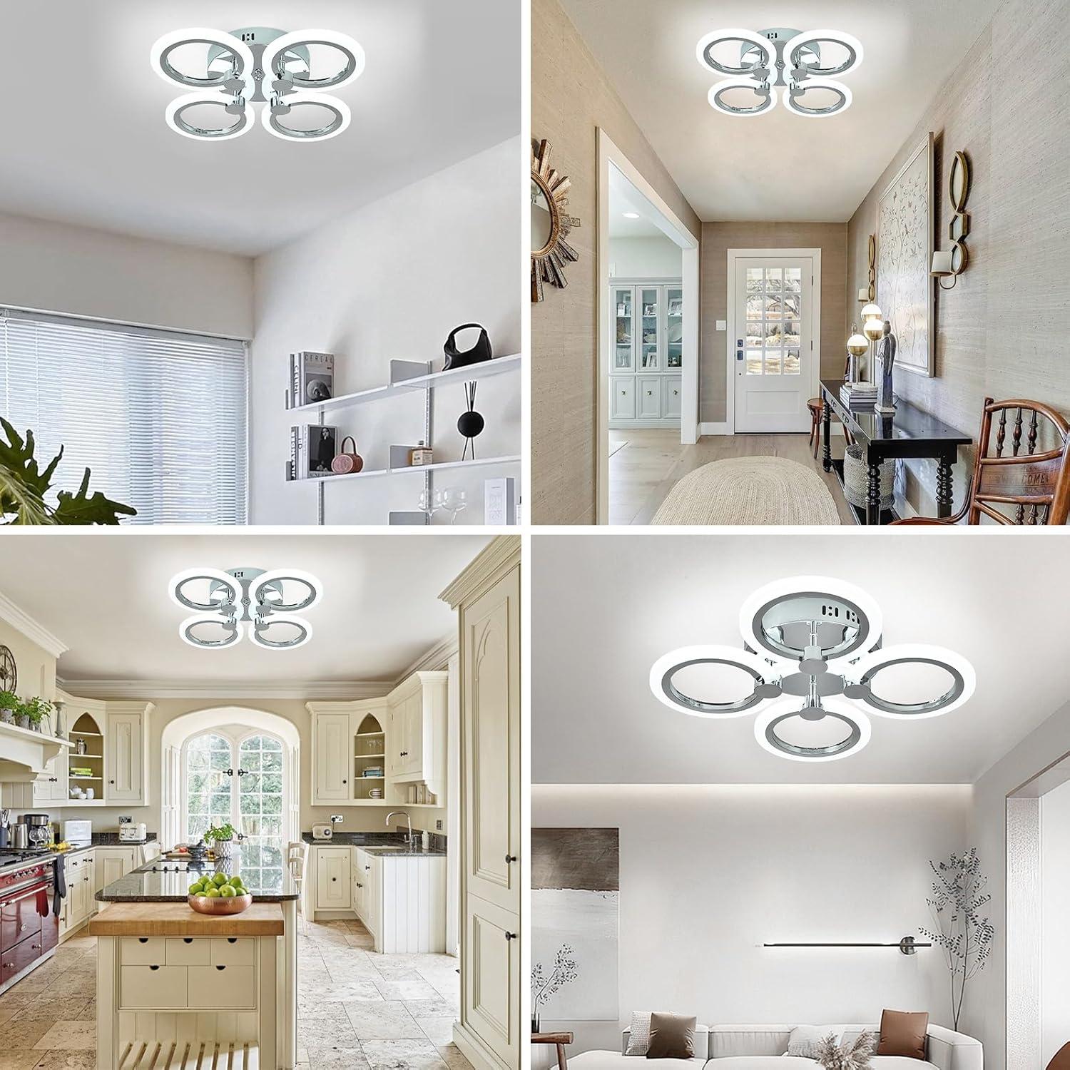 Luz de Techo LED Moderna Higufyier Cromo 32W 6000K 46cm