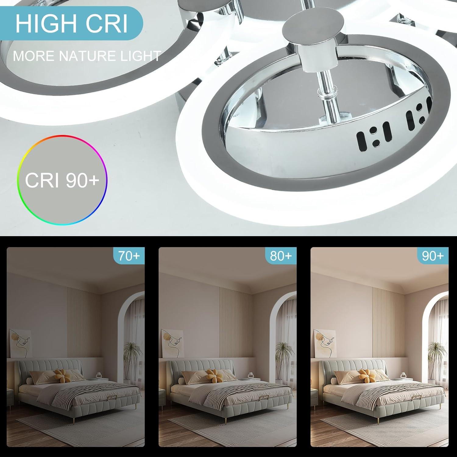 Luz de Techo LED Moderna Higufyier Cromo 32W 6000K 46cm