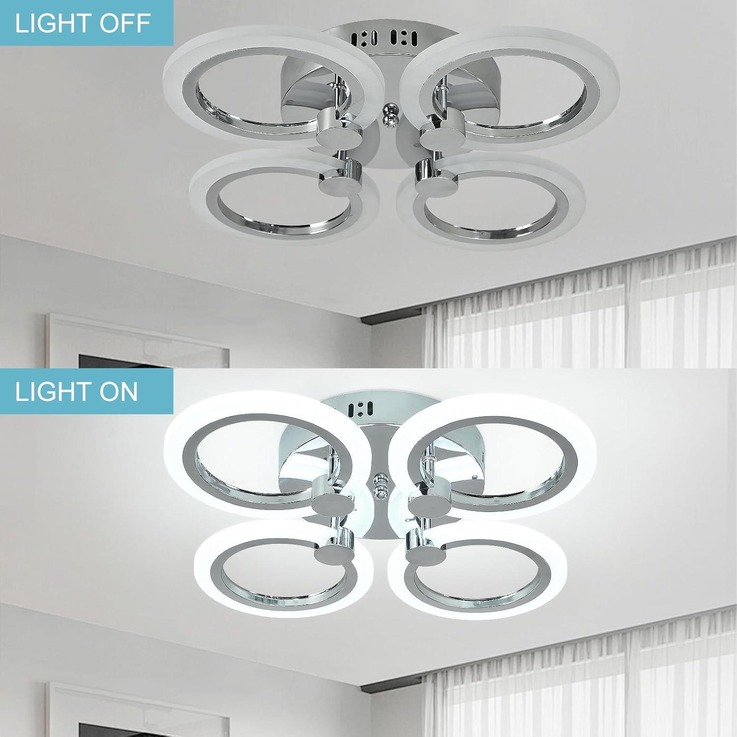 Luz de Techo LED Moderna Higufyier Cromo 32W 6000K 46cm