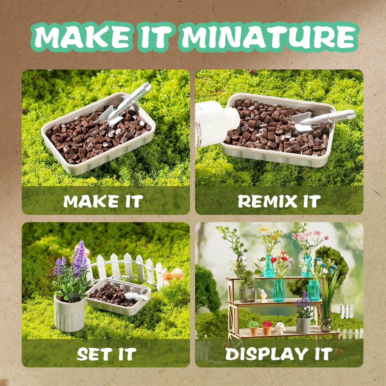 Set de Miniaturas Botánicas WishaLife - 70 Piezas DIY Jardín