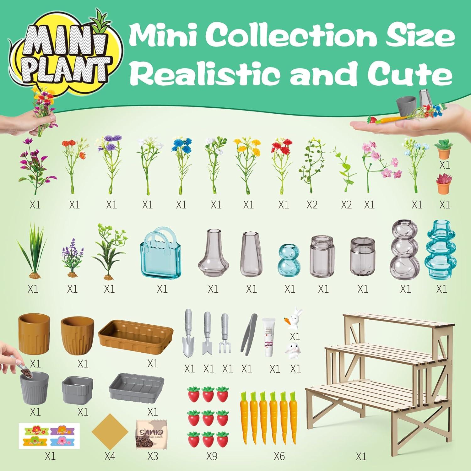 Set de Miniaturas Botánicas WishaLife - 70 Piezas DIY Jardín