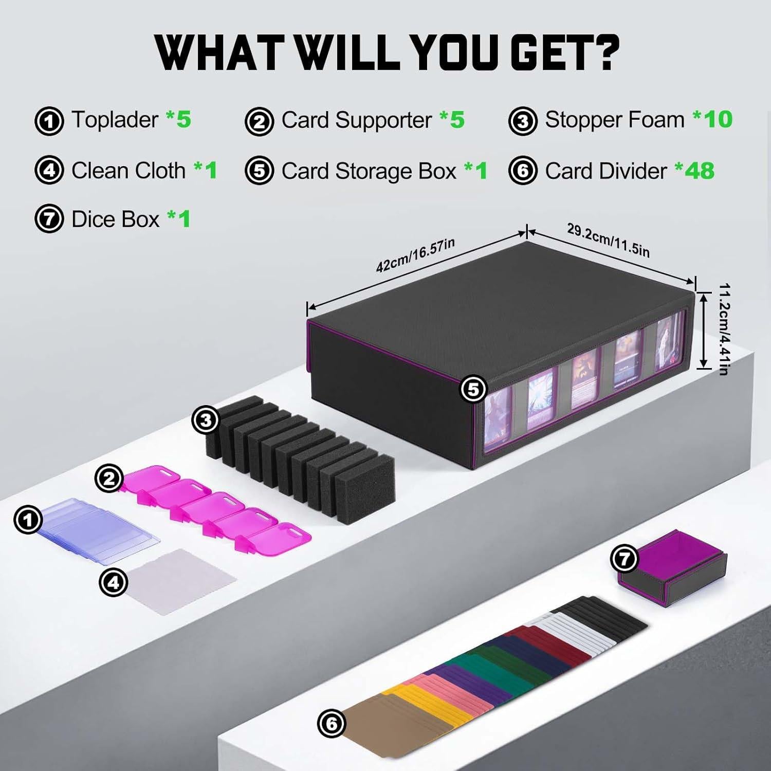 Caja de Almacenamiento de Cartas ZLCA 5 Filas 3900 Cartas