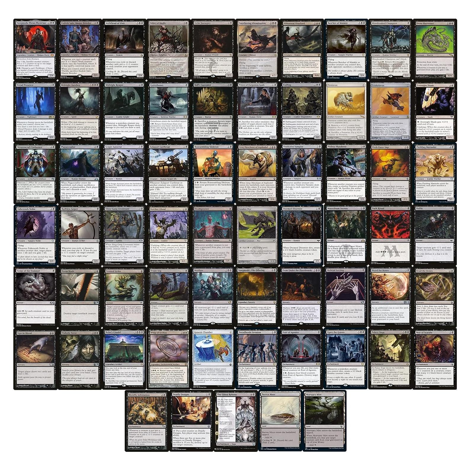 Mazo Commander Yawgmoth Médico MTG Mono Negro 100 Cartas