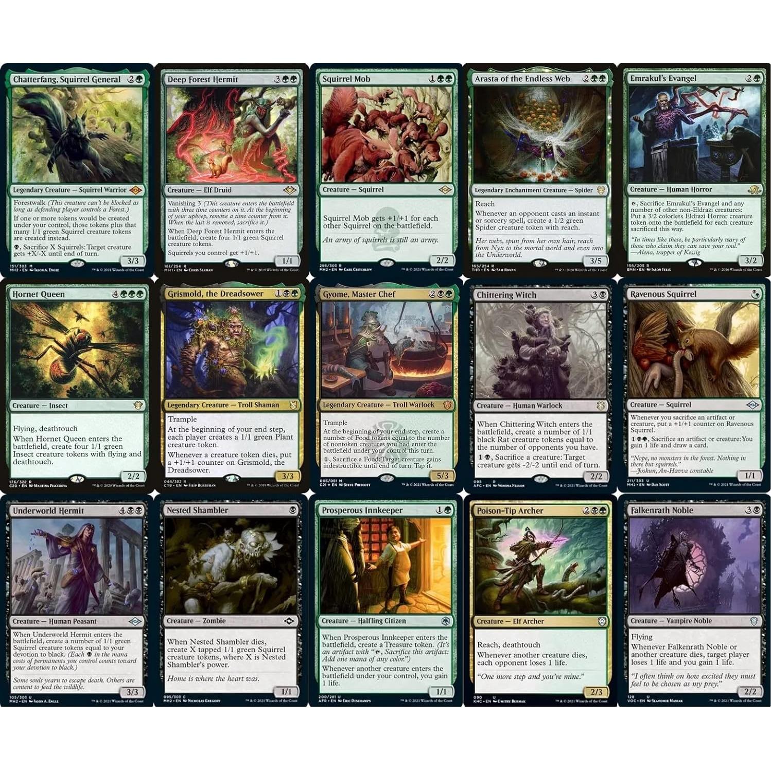 Baraja Commander Magic The Gathering Golgari Chatterfang 100 cartas