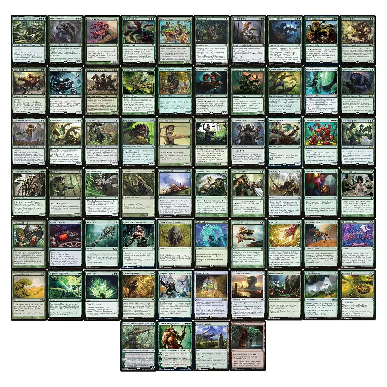 Baraja Comandante Hydra Verde Gargos - 100 Cartas MTG
