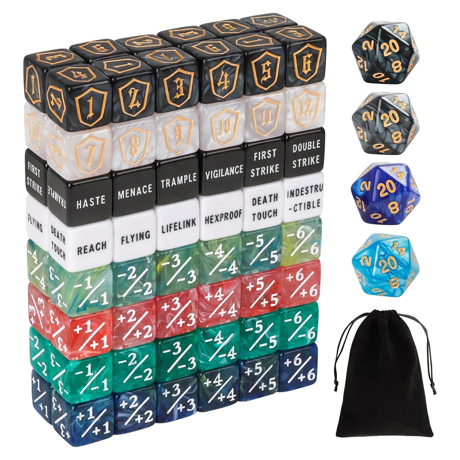 Juego de 100 Dados MTG Contadores de Vida y Palabras Clave