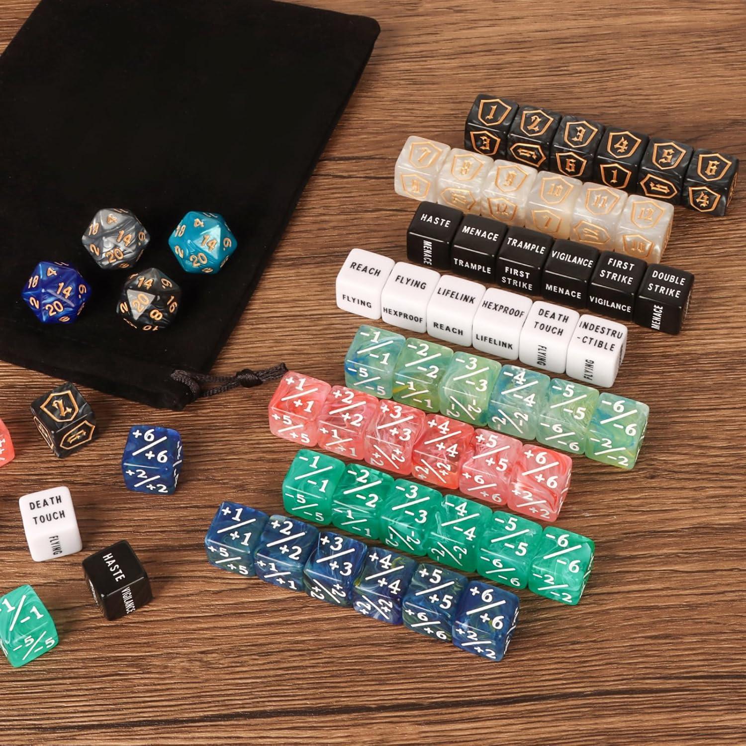 Juego de 100 Dados MTG Contadores de Vida y Palabras Clave