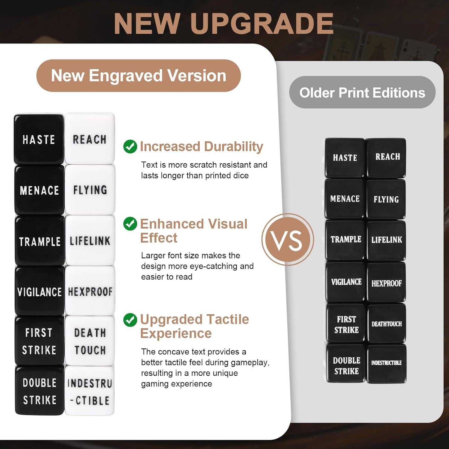 Juego de 100 Dados MTG Contadores de Vida y Palabras Clave