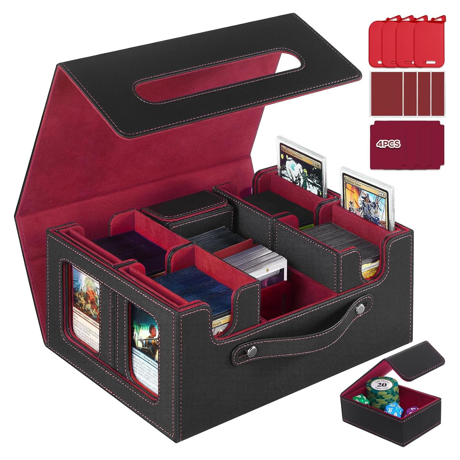 Caja de Almacenamiento de Cartas STTRBOX 600+ Cartas Negro/Rojo