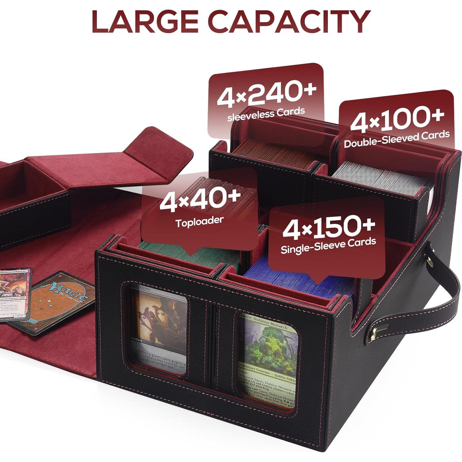 Caja de Almacenamiento de Cartas STTRBOX 600+ Cartas Negro/Rojo