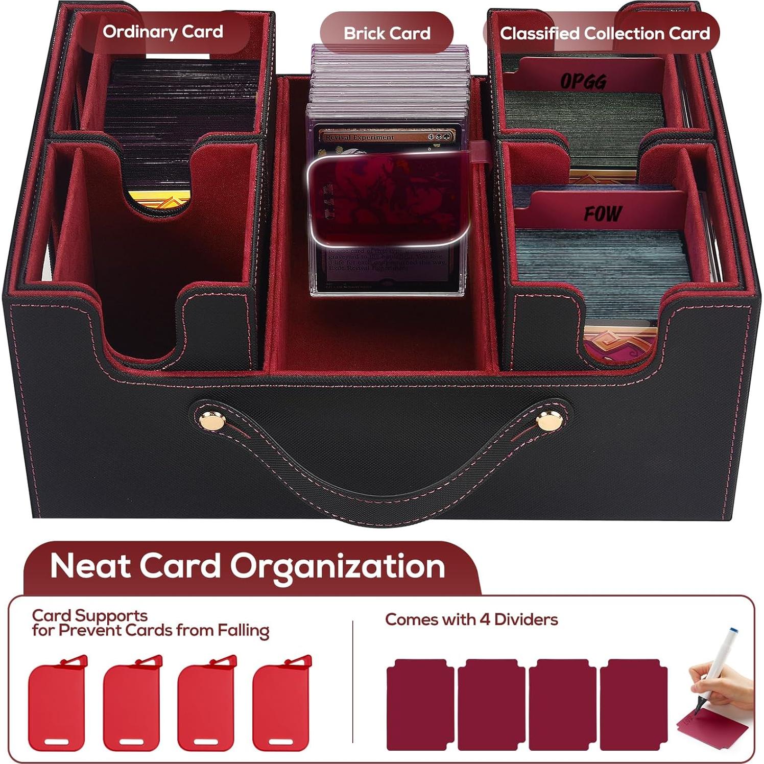 Caja de Almacenamiento de Cartas STTRBOX 600+ Cartas Negro/Rojo
