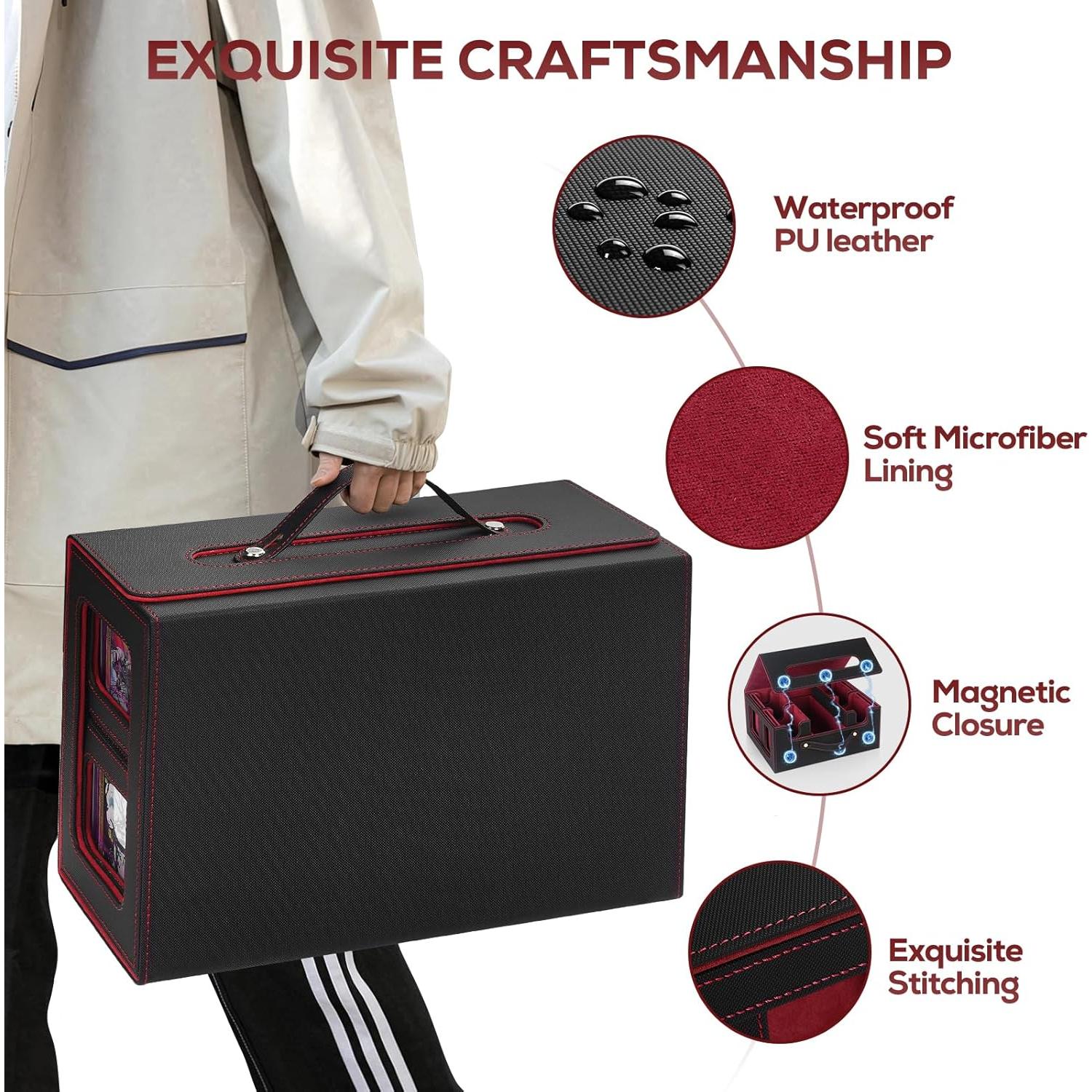 Caja de Almacenamiento de Cartas STTRBOX 600+ Cartas Negro/Rojo