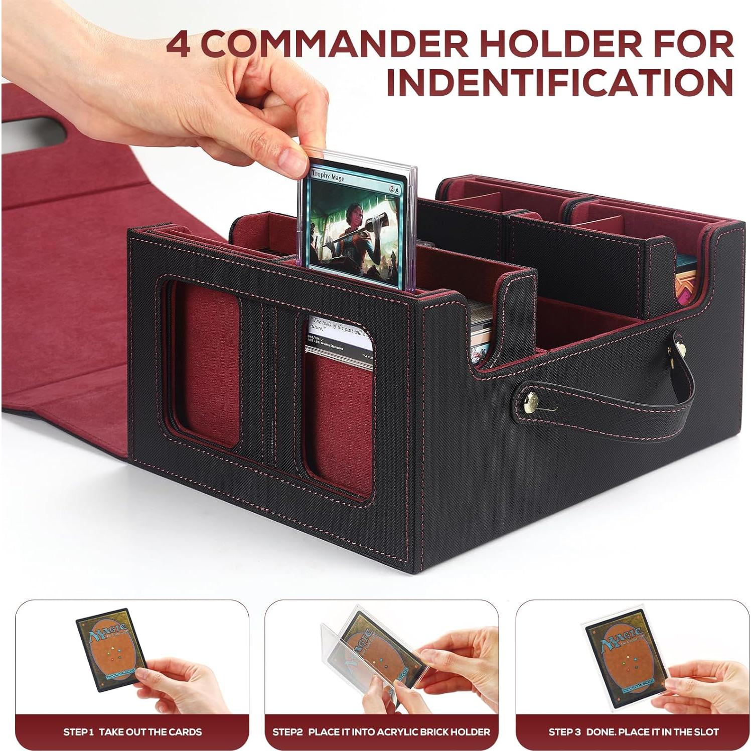 Caja de Almacenamiento de Cartas STTRBOX 600+ Cartas Negro/Rojo