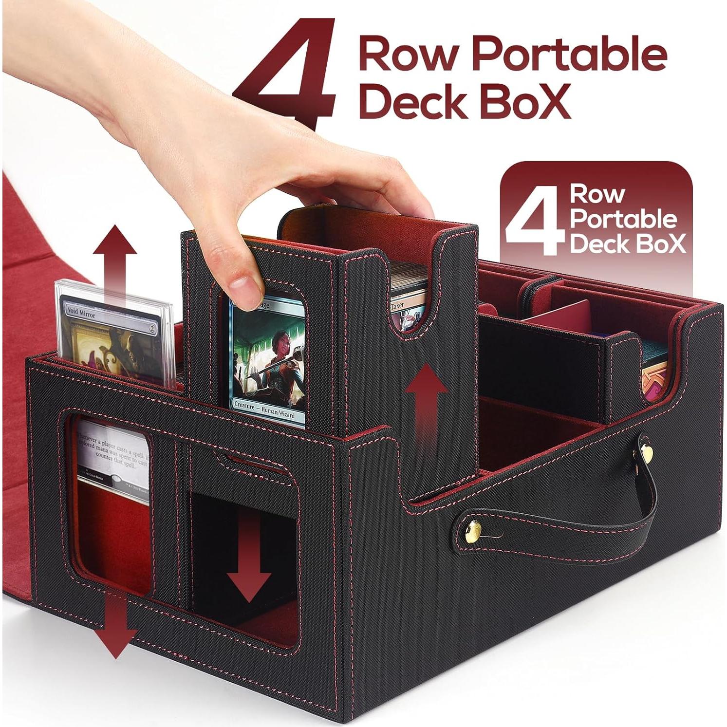 Caja de Almacenamiento de Cartas STTRBOX 600+ Cartas Negro/Rojo