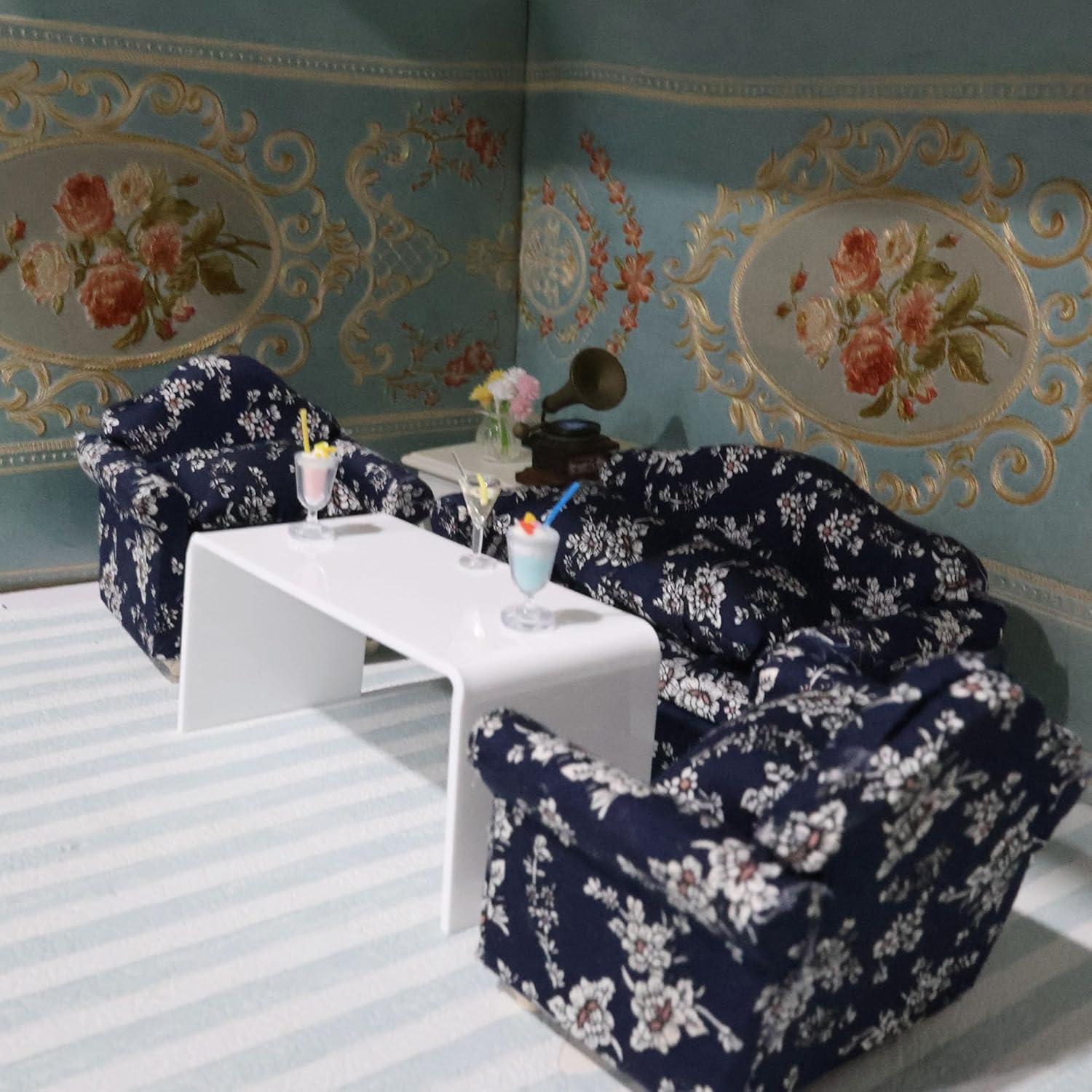 Mesa de Café Miniatura 1:12 Cutemini Blanca Moderna