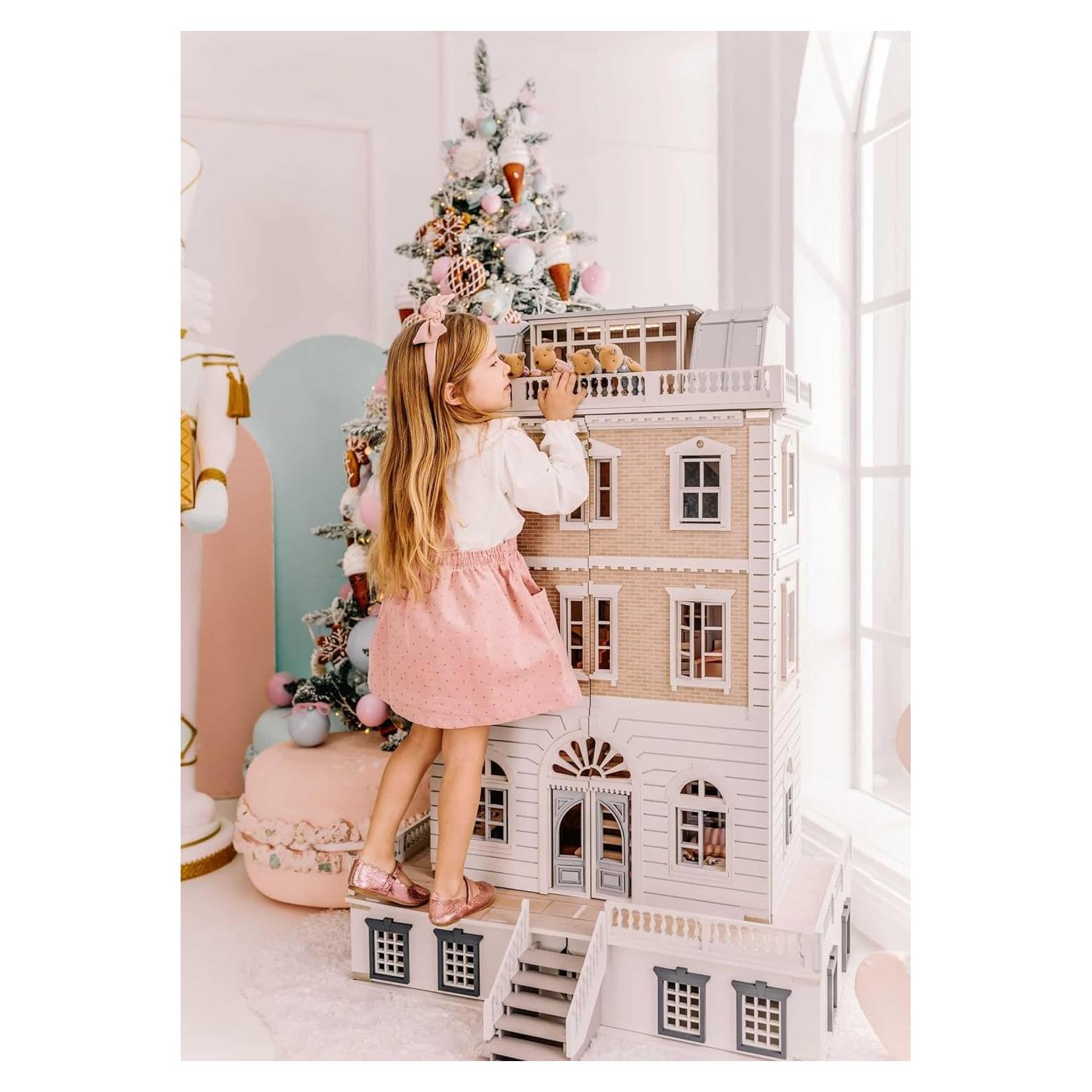 Casa de Muñecas de Madera Little Forest 127 cm 6 Pisos 80+ Piezas