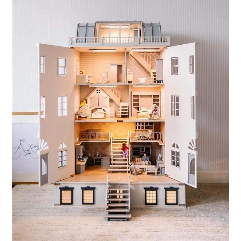 Casa de Muñecas de Madera Little Forest 127 cm 6 Pisos 80+ Piezas