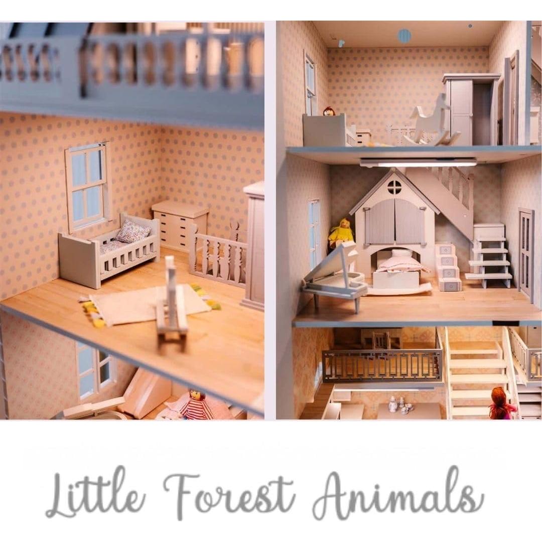 Casa de Muñecas de Madera Little Forest 127 cm 6 Pisos 80+ Piezas