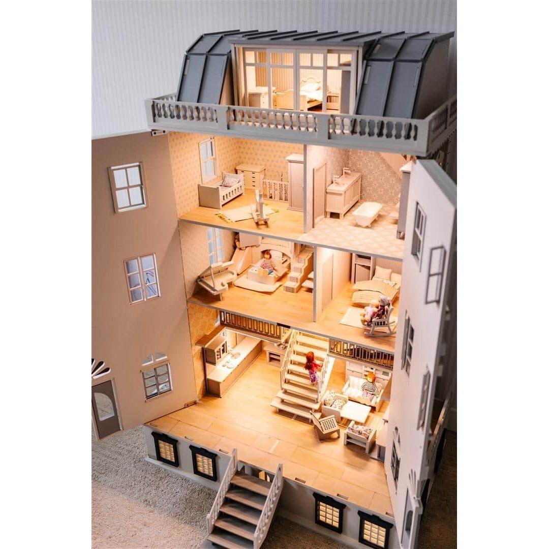 Casa de Muñecas de Madera Little Forest 127 cm 6 Pisos 80+ Piezas