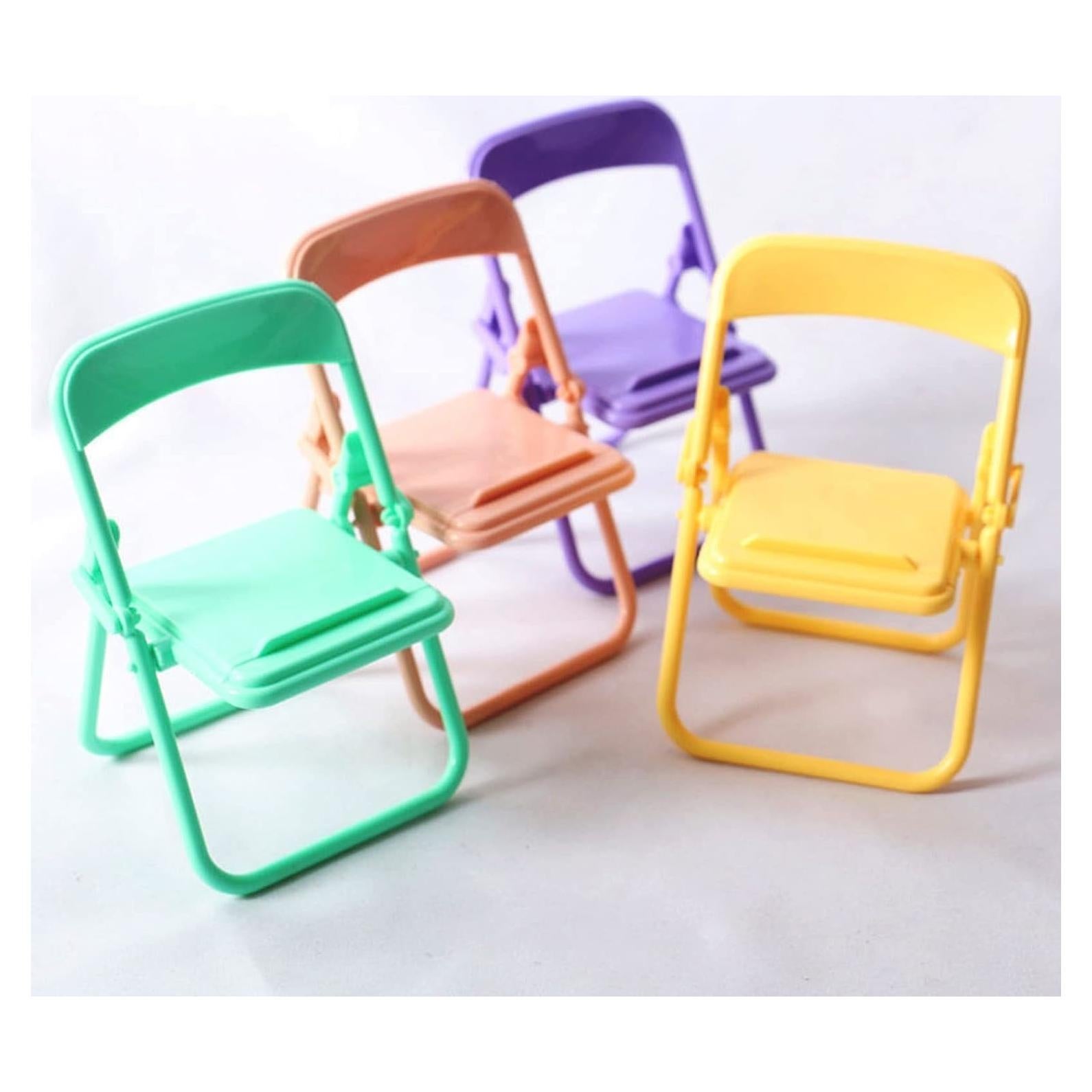 Juego de 5 Sillas Plegables Coloridas Miniatura 1/12 Labriciyon