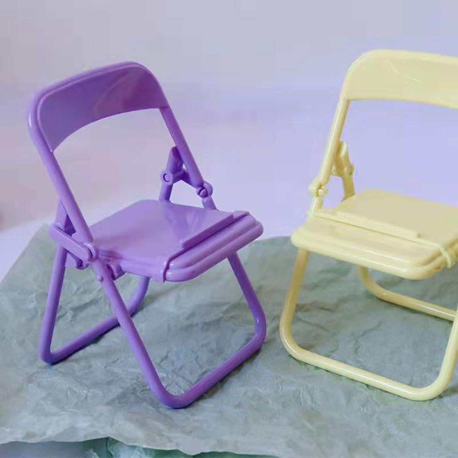 Juego de 5 Sillas Plegables Coloridas Miniatura 1/12 Labriciyon