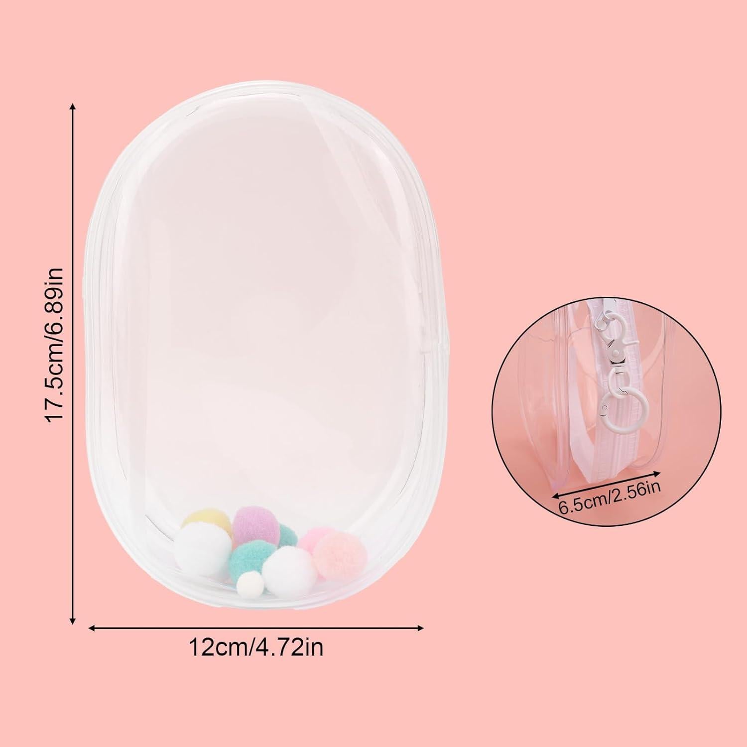 Bolsa de exhibición para muñecas Goktvai PVC transparente 17.5x12cm