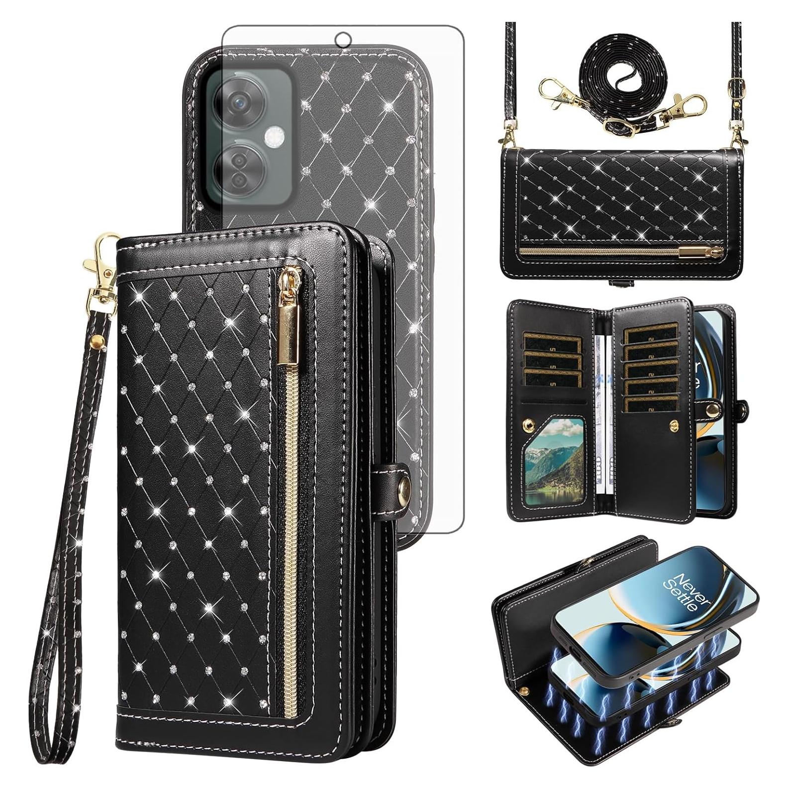 Funda Billetera Asuwish para OnePlus Nord N30/CE 3 Lite Negra