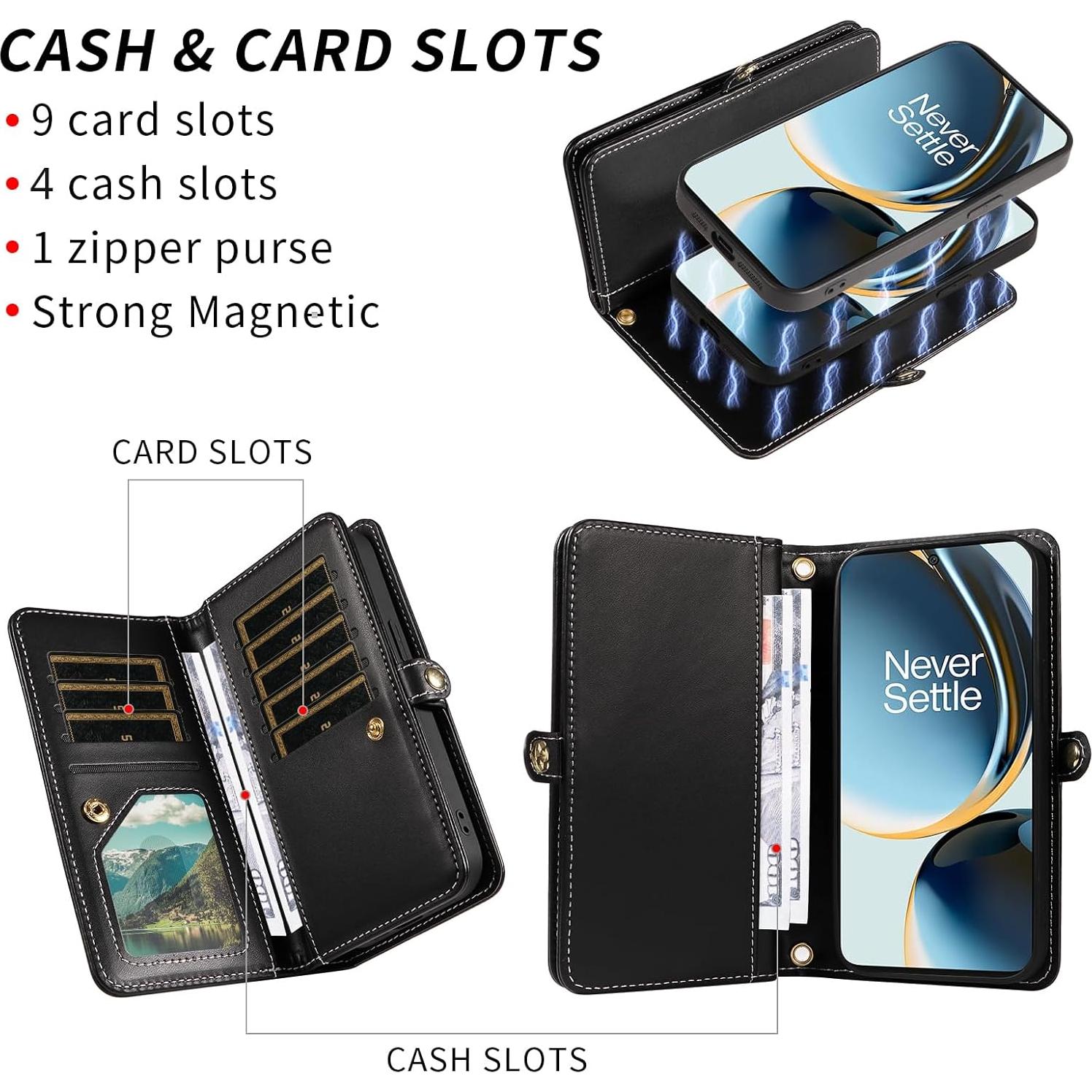 Funda Billetera Asuwish para OnePlus Nord N30/CE 3 Lite Negra