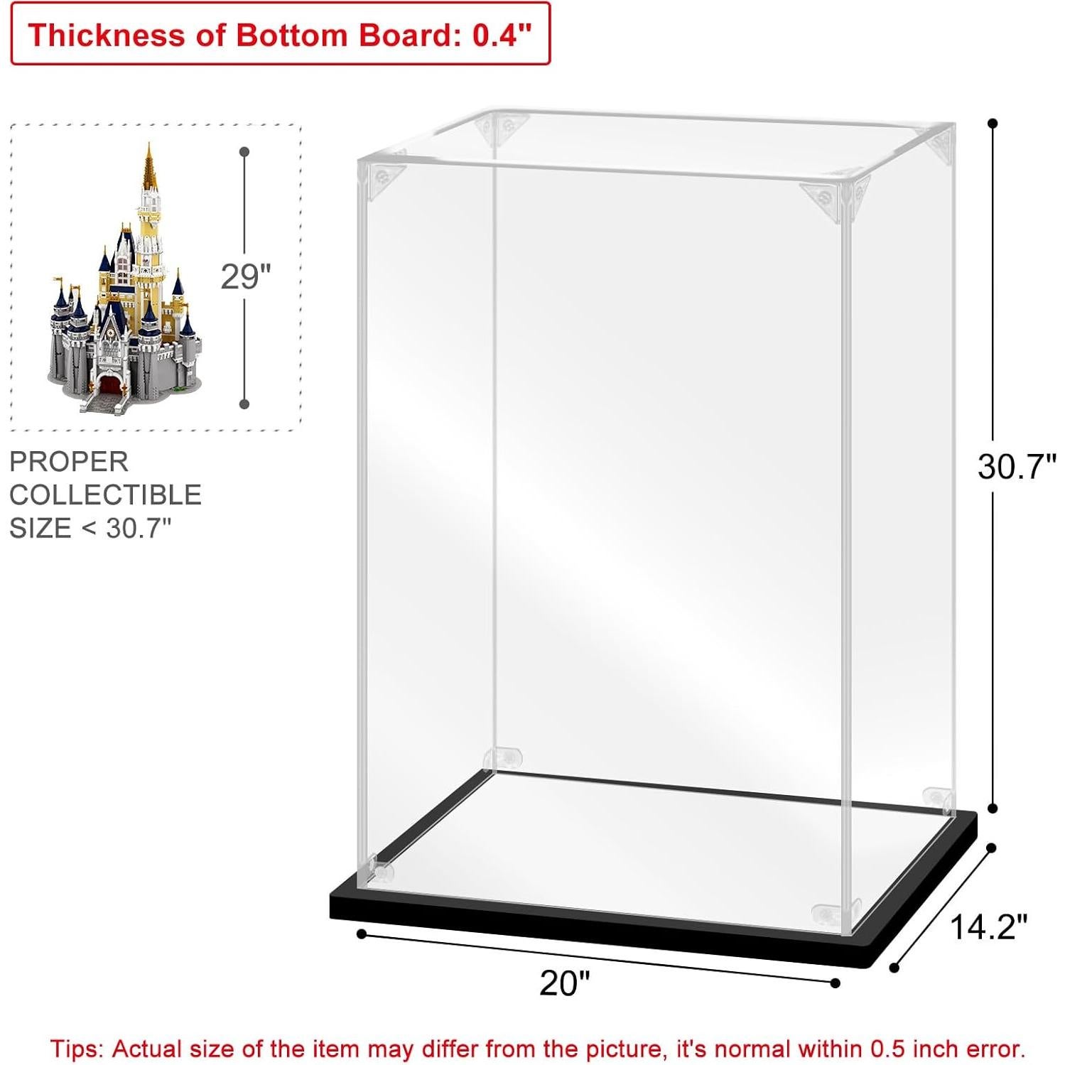 Caja de Exhibición Acrílica Instnovny 51x36x77 cm para Coleccionables