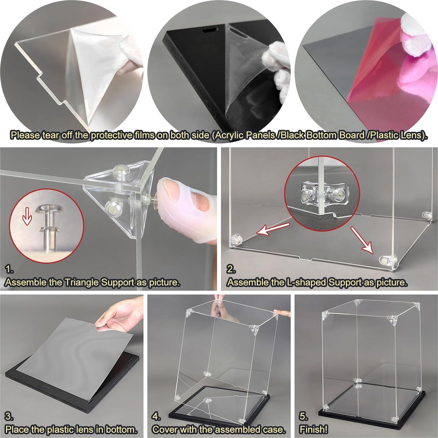 Caja de Exhibición Acrílica Instnovny 51x36x77 cm para Coleccionables