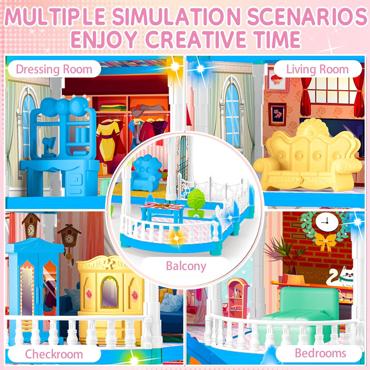 Casa de Muñecas Princesa Seifar 10 Habitaciones 73.7x38.1cm