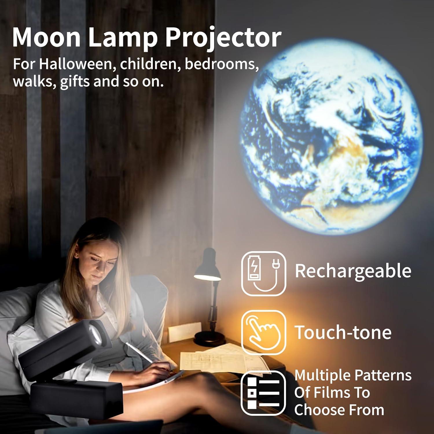 Proyector de Luna BAIGE 001 Mini Luz Nocturna USB Halloween