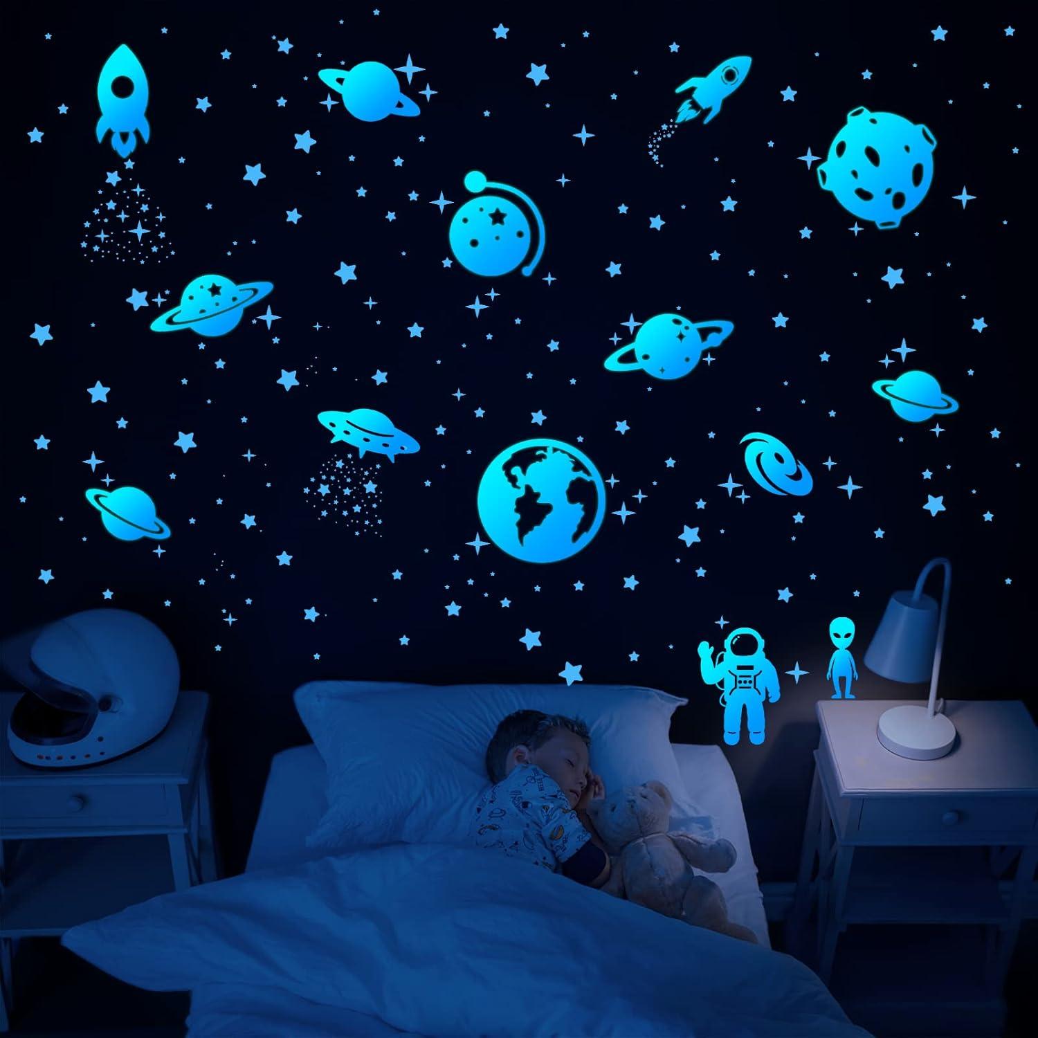 Calcomanías Brillantes HONEYJOY - Estrellas y Planetas 260 Pcs