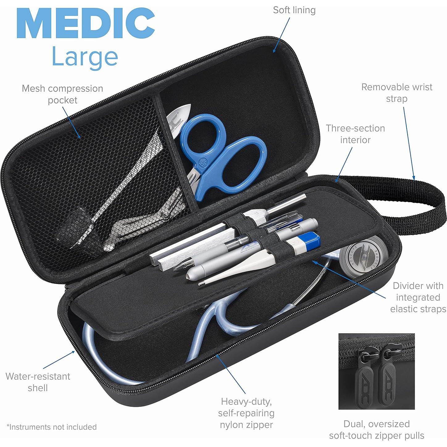 Estuche de Instrumentos MEDIC ADC Grande Negro 32.39x12.7cm
