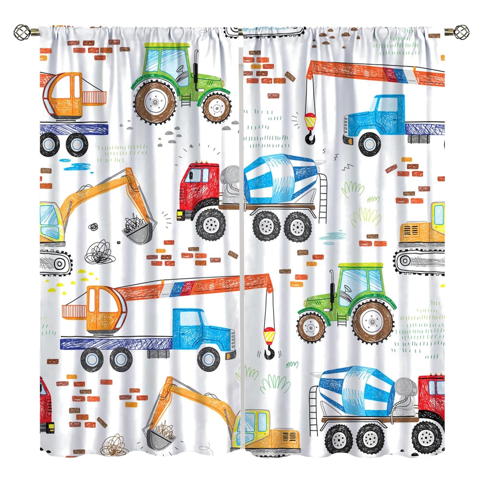 Cortinas Opacas VUMIVI para Niños Camiones 42x113 cm