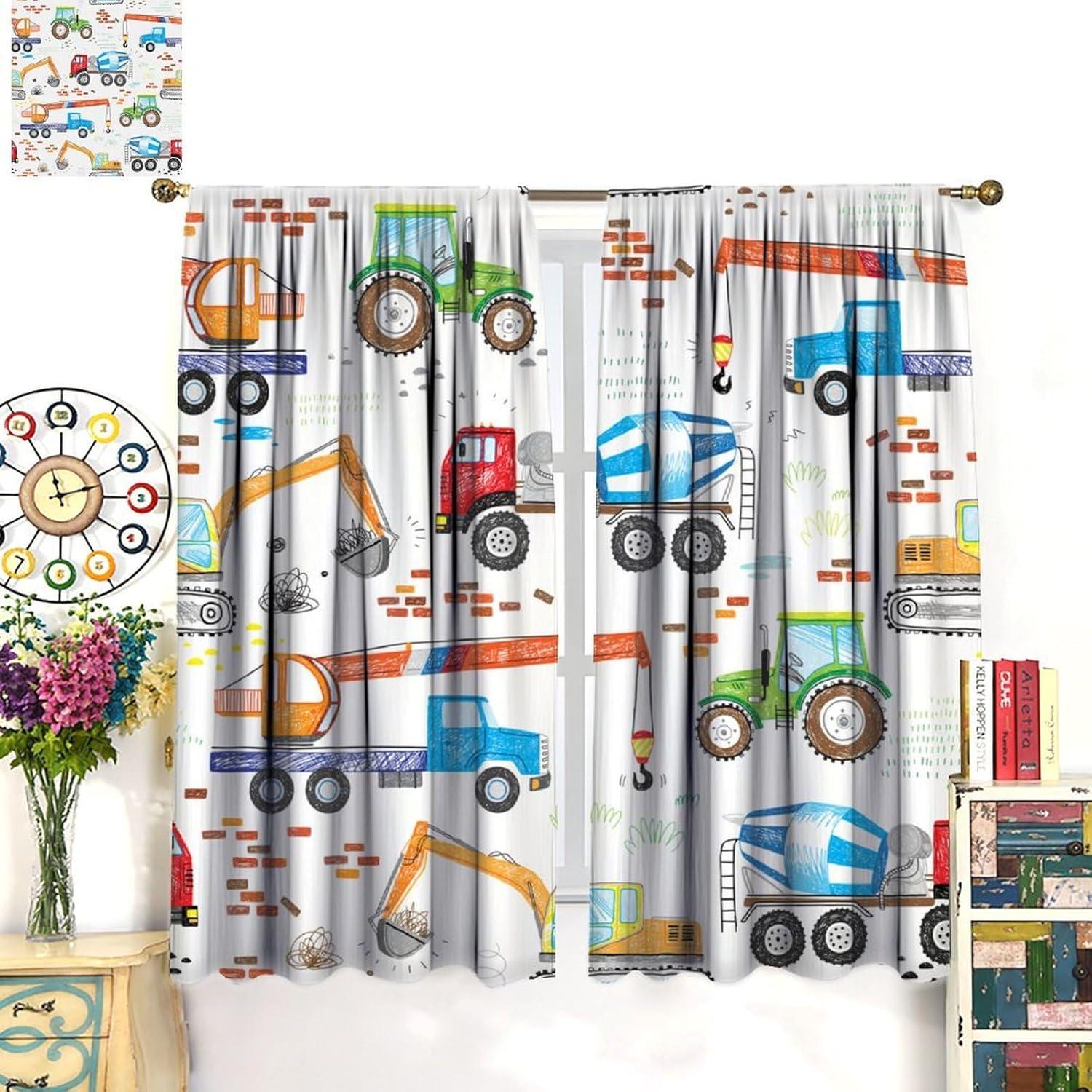 Cortinas Opacas VUMIVI para Niños Camiones 42x113 cm