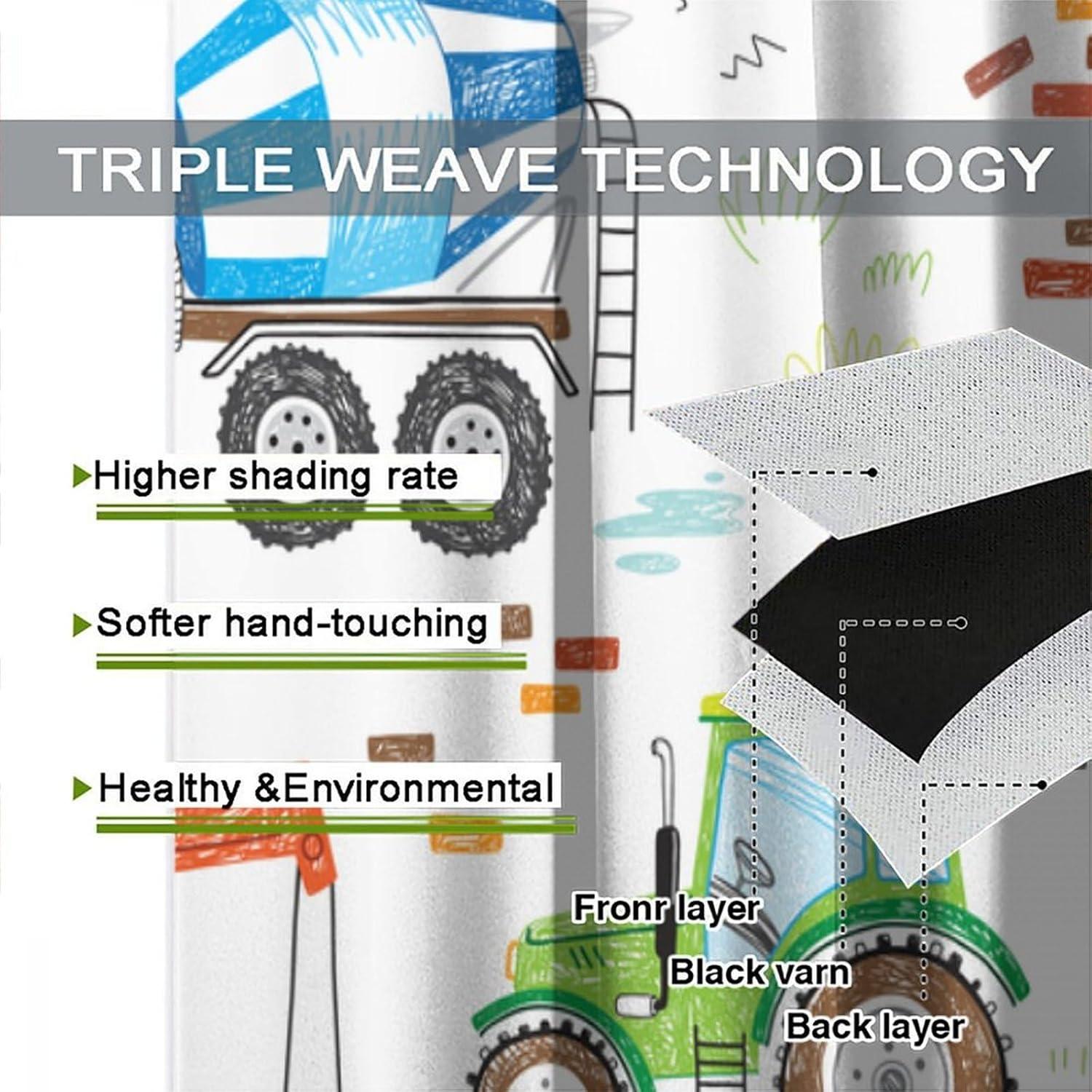 Cortinas Opacas VUMIVI para Niños Camiones 42x113 cm