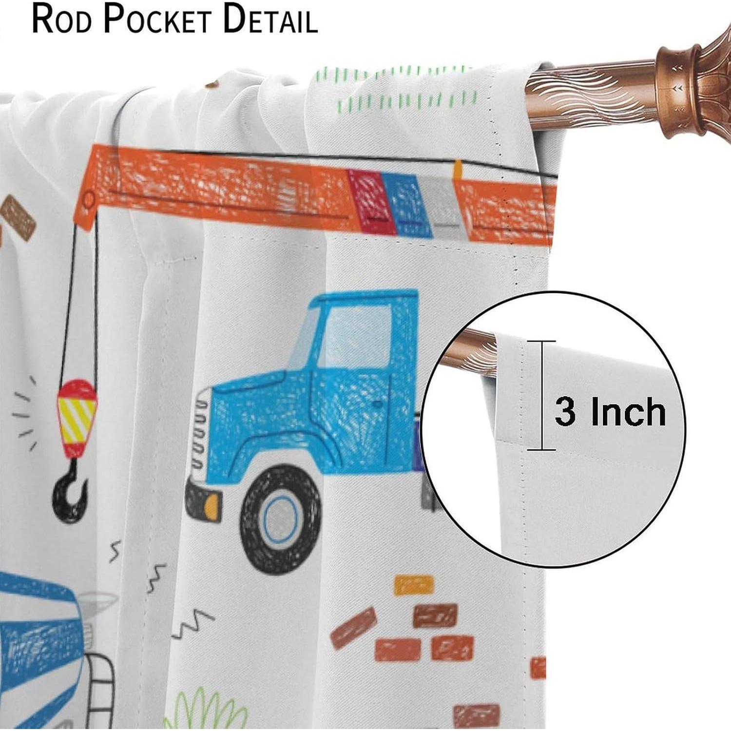 Cortinas Opacas VUMIVI para Niños Camiones 42x113 cm