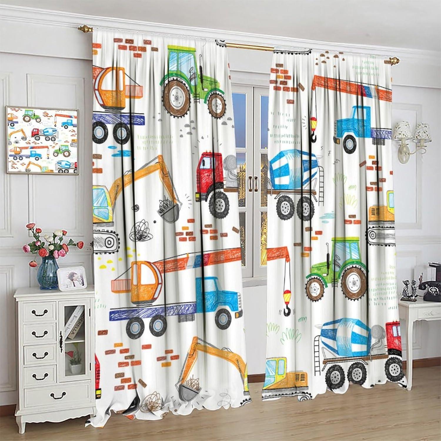Cortinas Opacas VUMIVI para Niños Camiones 42x113 cm