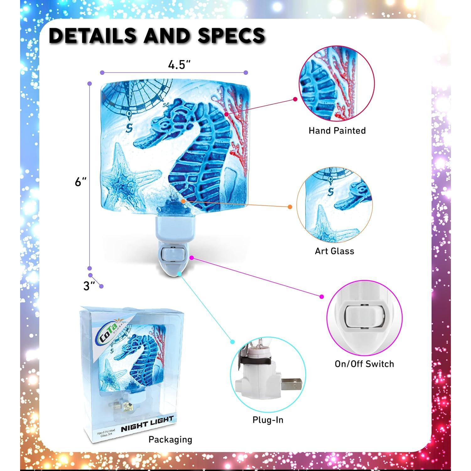 Luz Nocturna Enchufable Caballito de Mar Puzzled 15.2 cm