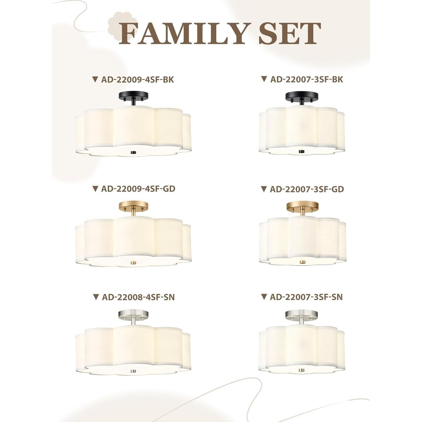 Luz de Techo Semi Flush Dorada Audickic 3-Luz 31.75 cm