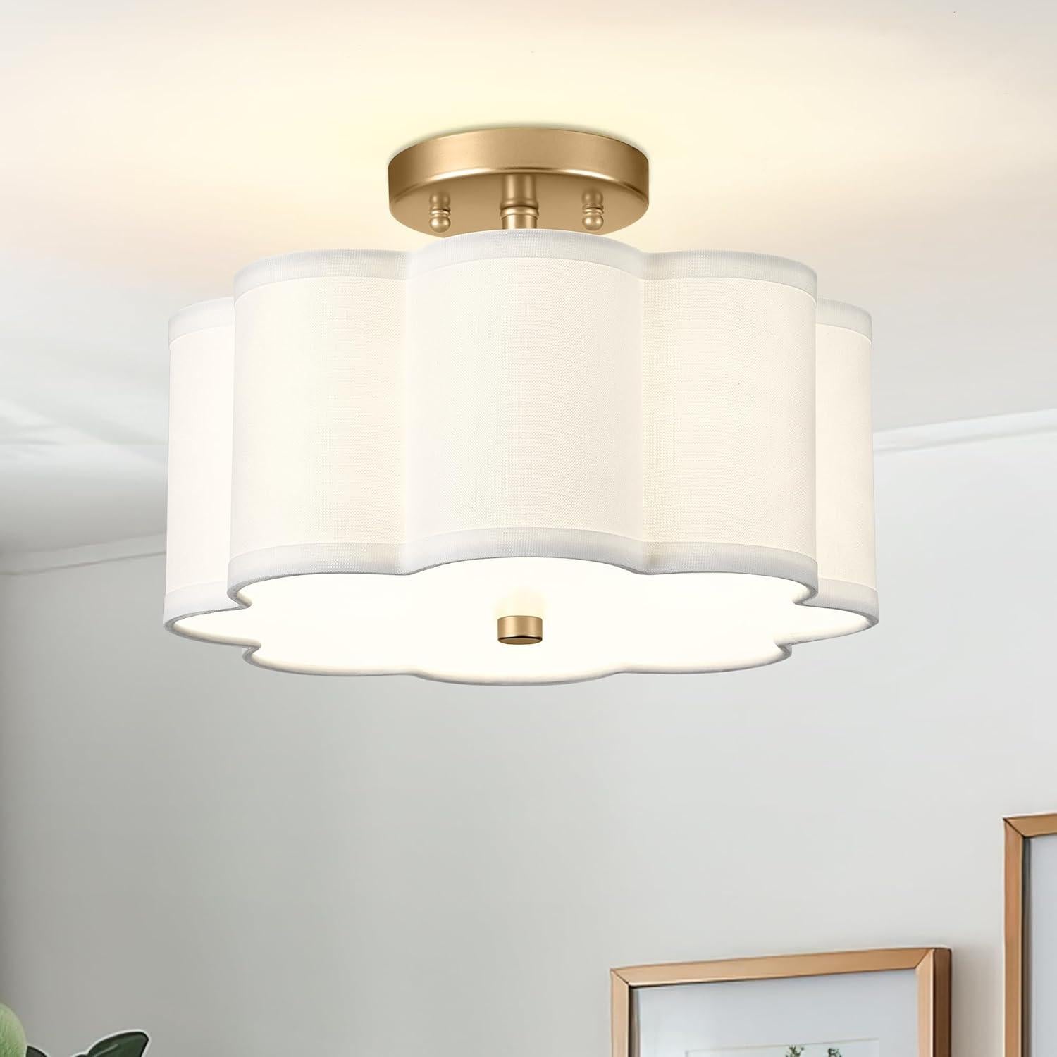 Luz de Techo Semi Flush Dorada Audickic 3-Luz 31.75 cm