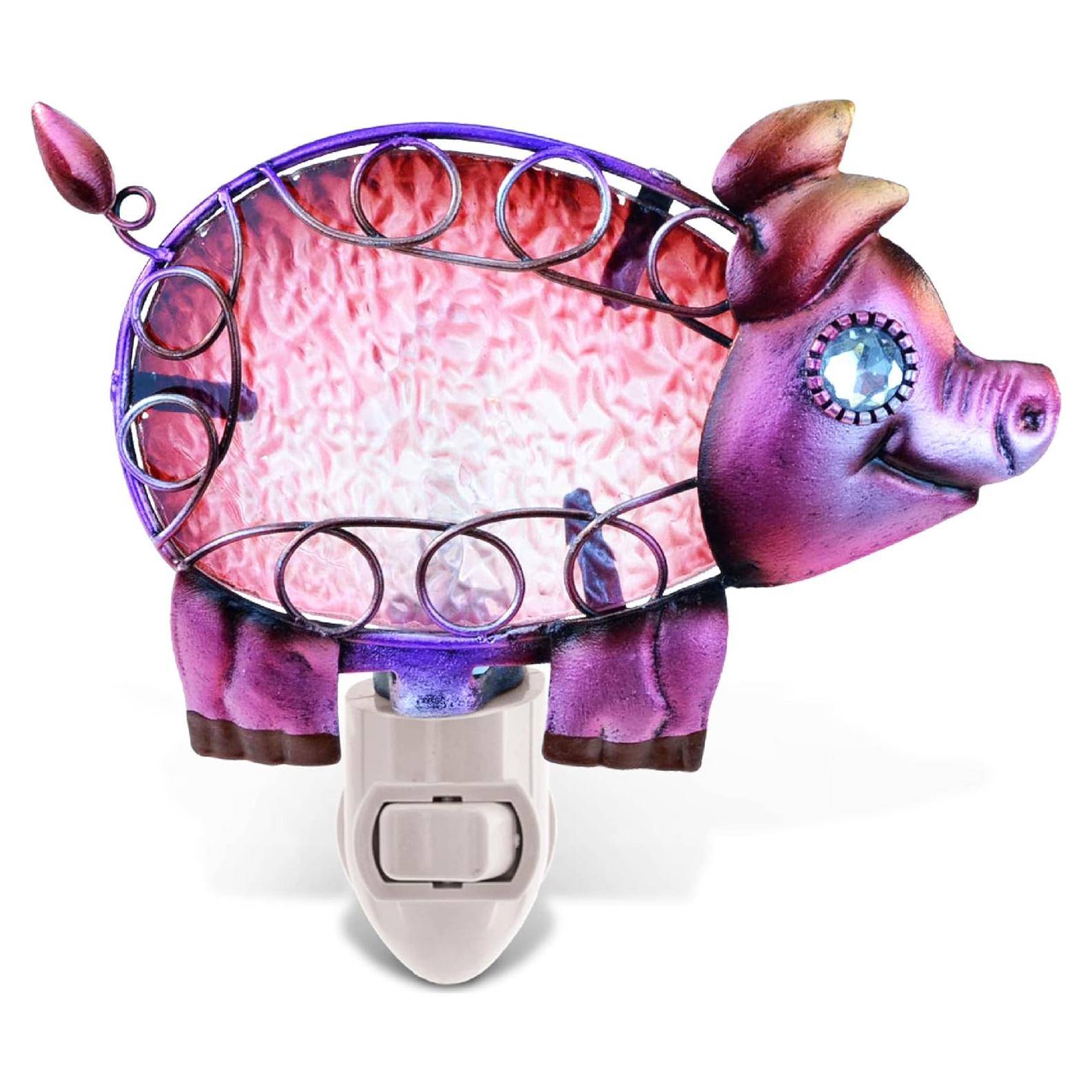 Luz Nocturna Cerdo Rosa Puzzled - Lámpara Decorativa Infantil