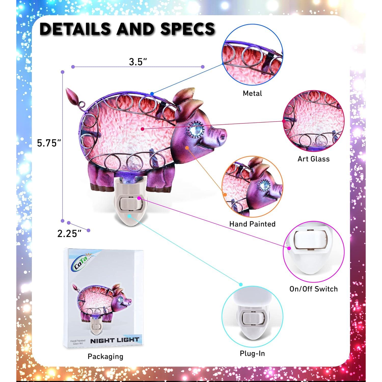 Luz Nocturna Cerdo Rosa Puzzled - Lámpara Decorativa Infantil