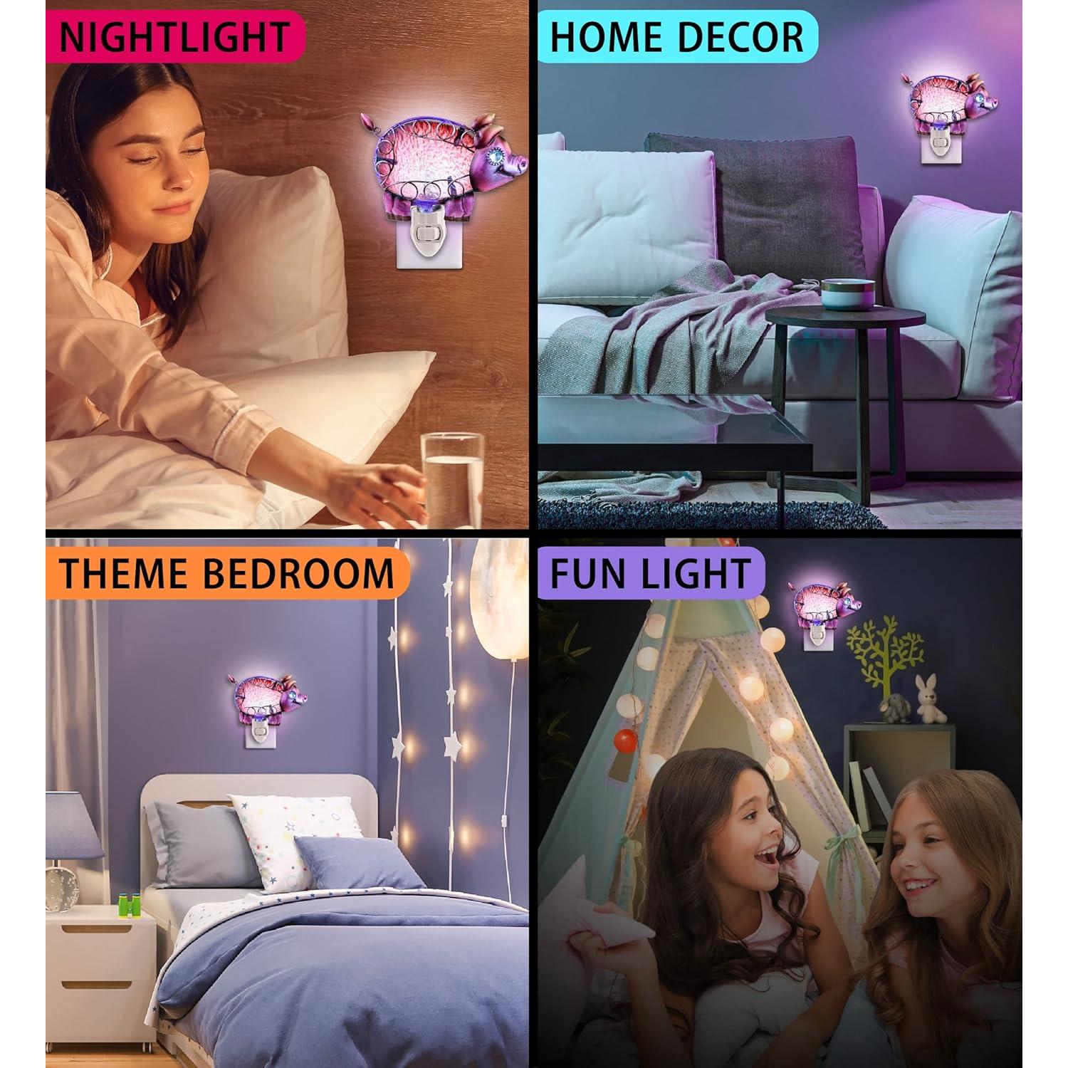 Luz Nocturna Cerdo Rosa Puzzled - Lámpara Decorativa Infantil